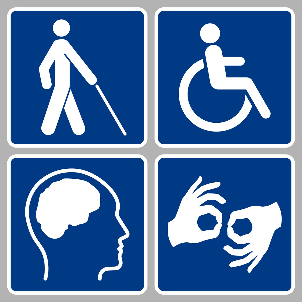 disability symbols icon set